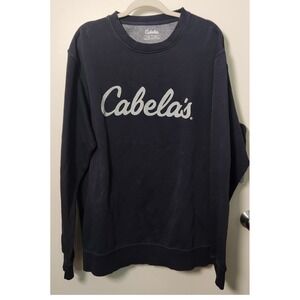 Cabela's Men's NWT Black Spell Out Graphic Sweatshirt Large Fleece Unisex